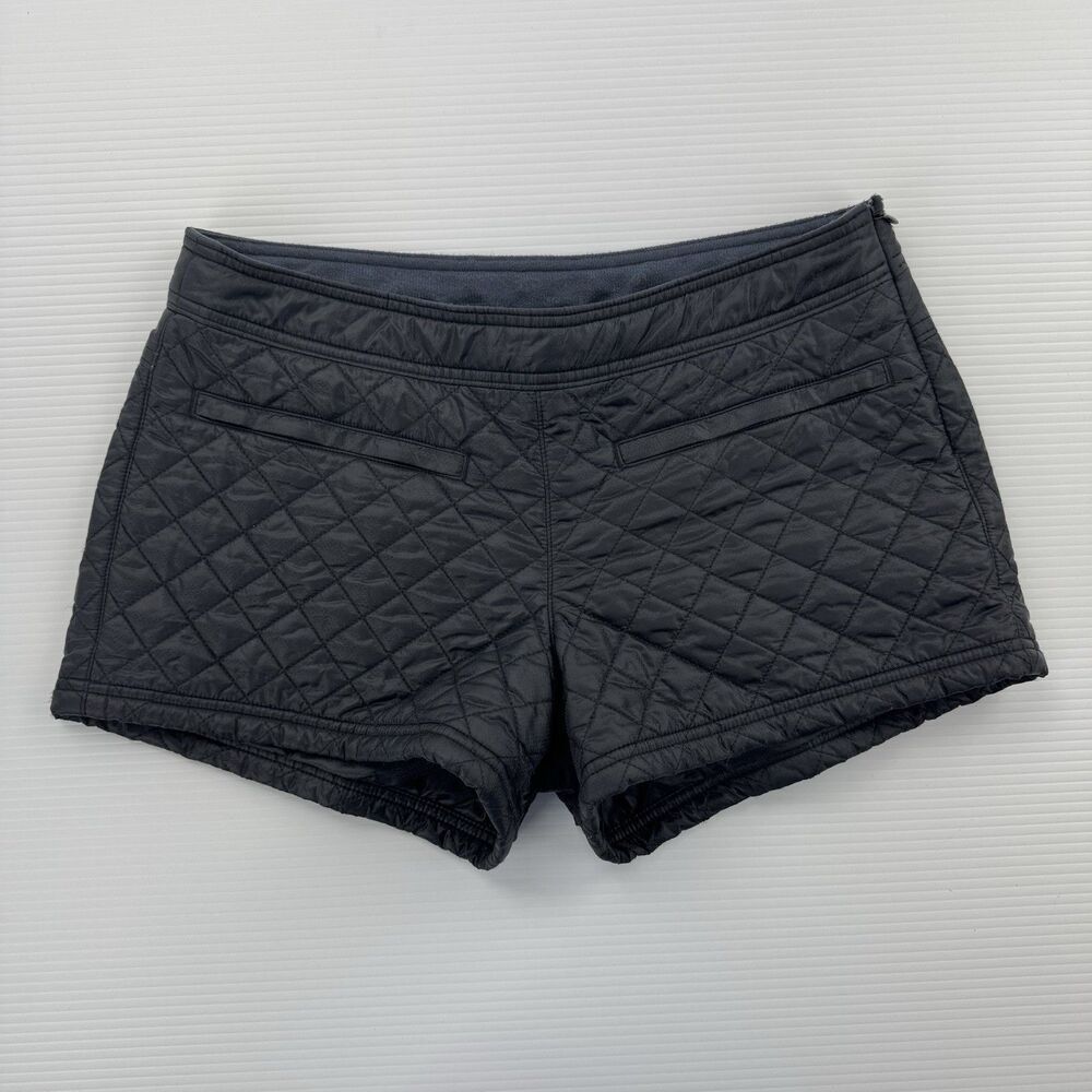 Athleta Toasty Buns Quilted Insulated Shorts Womens 6 Black Outdoor Running